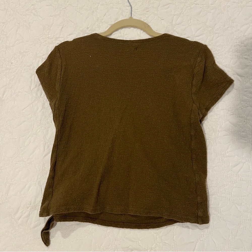 Madewell Brown Textured Wrap Blouse - Picture 3 of 3